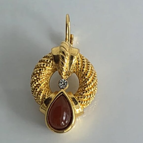 CAROLINA HERRERA PIECED EAR DOOR KNOCKER DANGLE EARRINGS - RARE! - Picture 4 of 10